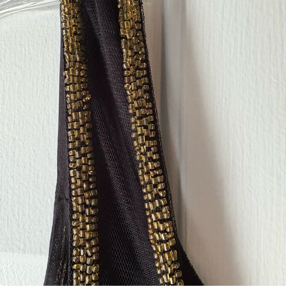 Boston Proper black and bronze gold beaded tank size XS - Picture 5 of 6